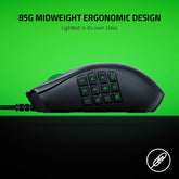 Razer (RZ01-03590100-R3M1) Naga X Ergonomic MIMO Gaming Mouse - 16x Programmable Buttons - Black